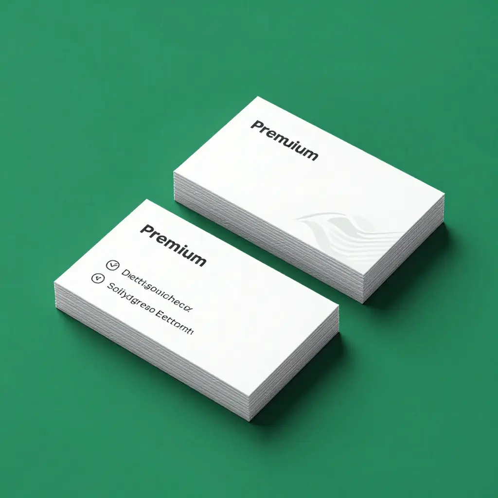 Premium business cards displayed elegantly